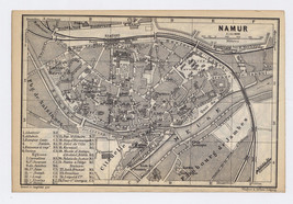 1885 Antique City Map Of Namur / Belgium - $27.13