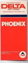 Delta Airlines Time Table 1977 Quick Reference Schedule for Phoenix - $10.89