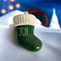 Rae Dunn Green Stocking Wall Pocket Planter Ornament &quot;Joy&quot; Holiday Chris... - $26.19