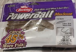 Berkley Powerbaits Max Scent Flat Worms 3.6 Qty 10 &quot;natural shad&quot; Lot of 4 - £18.93 GBP
