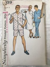 Vintage Simplicity 5039 Men&#39;s Pajamas Night Shirt Sewing Pattern medium 38-40 - £15.63 GBP