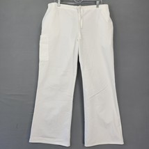SB Women Scrub Pants Size L White Classic Elastic Waist Drawstring Wide Leg Work - £9.16 GBP