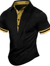 Men&#39;s Collared Neck Contrast Short Sleeve Polo - $36.49