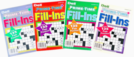 NEW Lot of 6 Penny Press Dell PRIME TIME Fill In Puzzle Books 135 + In E... - $14.64