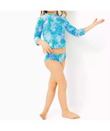 Lilly Pulitzer Bobby Rashguard Swimsuit 50+ UPF Girls 12 Las Olas Aqua S... - $85.34 CAD