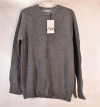 Zara Mens Crewneck Sweater Wool Cashmere Gray M NWT - $99.00