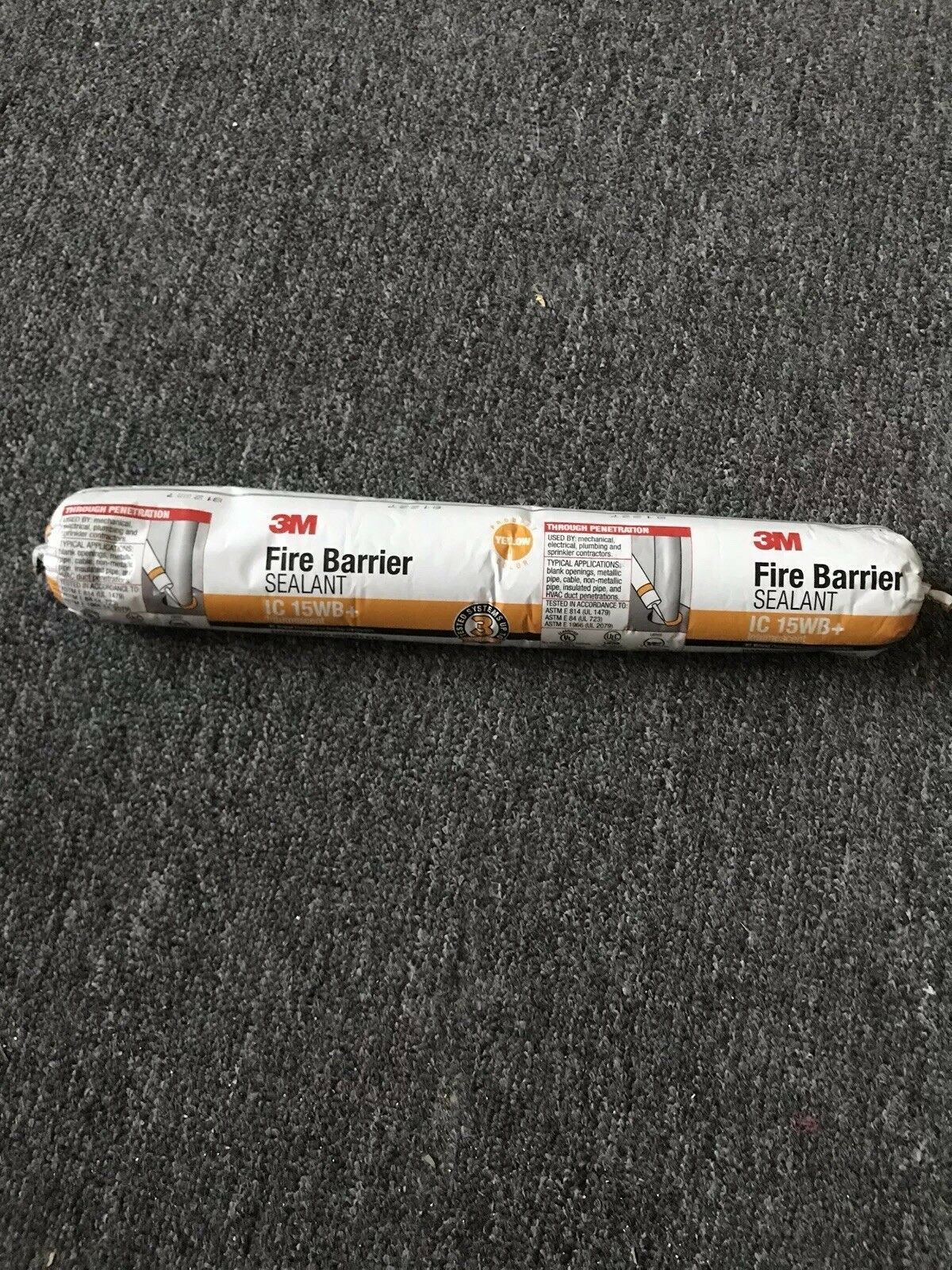 3M IC 15WB+ Intumescent Fire Barrier Sealant, 20 oz., Yellow Sausage