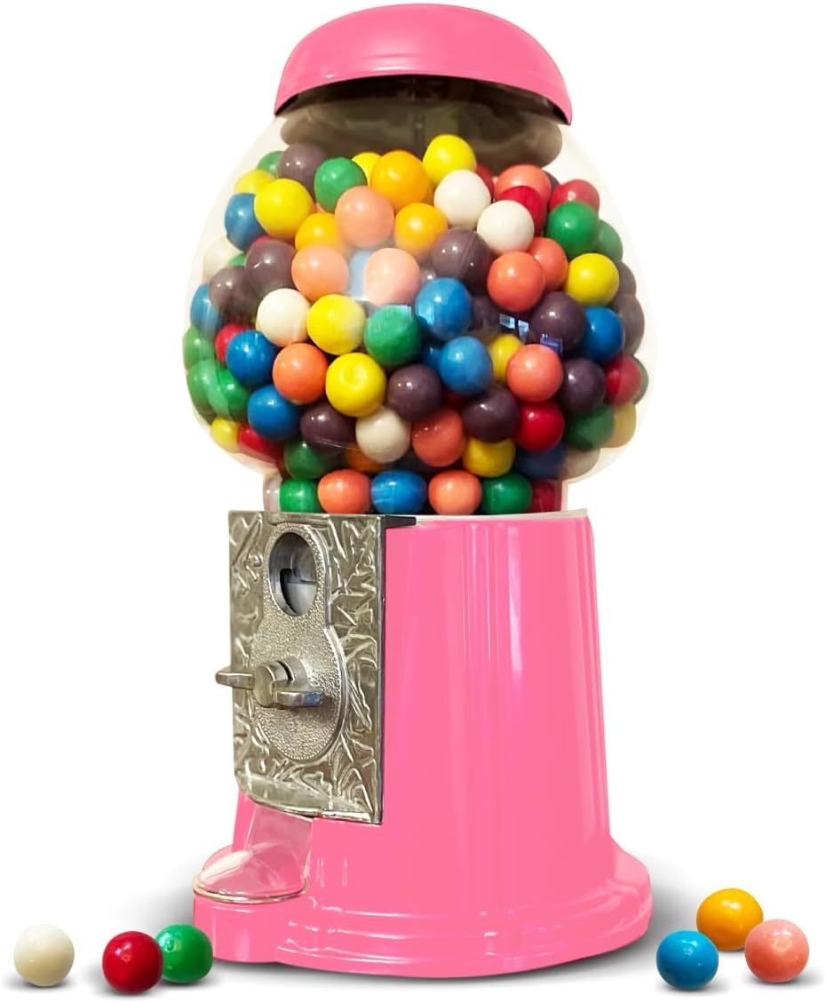 American Gumball Company - Metal 11-Inch Retro Style Pink Gumball Machin... - $44.99