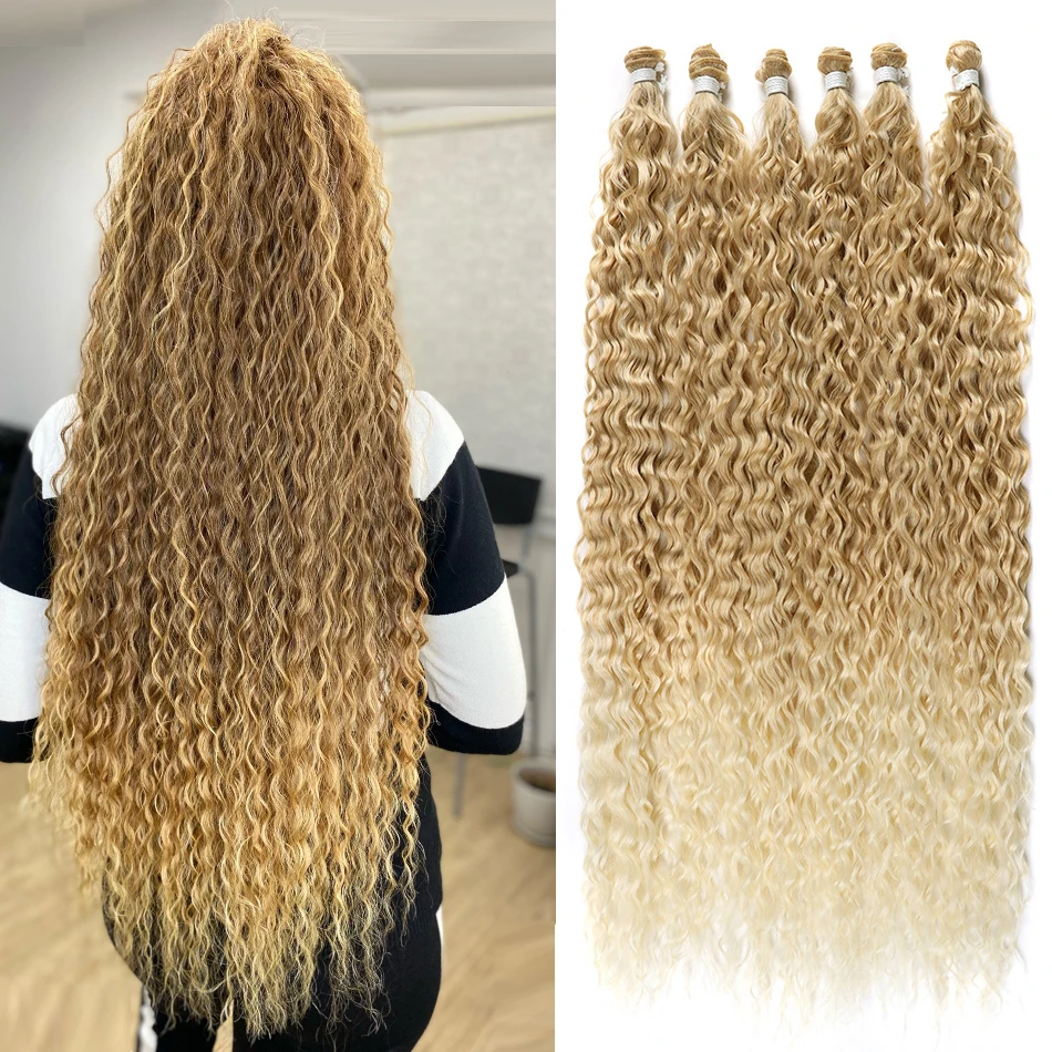 Synthetic Curly Hair Bundles Water Wave Extensions Weave Anjo Plus Anjoplus Heat - £5.62 GBP+