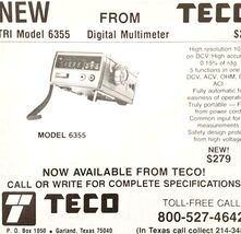 1975 Teco Digital Multimeter TRI model 6355 Advertisement Electronics C8... - $28.01 CAD