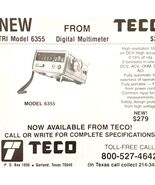 1975 Teco Digital Multimeter TRI model 6355 Advertisement Electronics C8... - €17,17 EUR