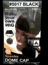 QFITT SPANDEX DOME CAP MAKE YOUR OWN WIG ULTRA STRETCH DOME CAP BLACK #5017 - £1.58 GBP