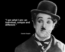 CHARLIE CHAPLIN &quot;I AM WHAT I AM; AN INDIVIDUAL...&quot; QUOTE PHOTO VARIOUS S... - $4.95+