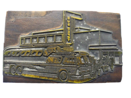 Bus Depot With Patrons Vintage Printing Printer Plate Block Ink Stamp Gr... - £64.64 GBP