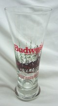 Vintage 1989 Budweiser Beer Clydesdale Horses 7&quot; Collector&#39;s Glass Cup Christmas - £15.77 GBP