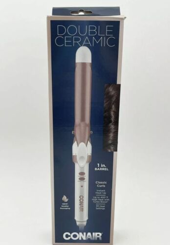 Primary image for Conair CD701GN Double Ceramic Curling Iron White & Rose Gold 1 Inch 