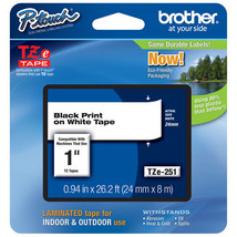 Brother TZE-S251 BLACK ON WHITE EXTRA STRENGTH - $48.66