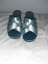 Vintage 60s Daniel Green Copen Blue Wedge Comfy Slippers Shoes Original ... - $838.79 MXN