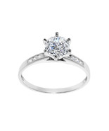 Solid Genuine 14k White Gold 1 1/10ct Round Fine Cubic Zirconia Engageme... - $283.00+