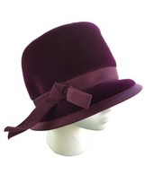 Vintage Women&#39;s Purple Velour Hat Size Large Gatsby Some Issues See Pics - $12.61