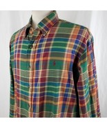Polo Ralph Lauren Shirt Mens XL Button Down Multicolor Plaid Soft Twill ... - £22.74 GBP