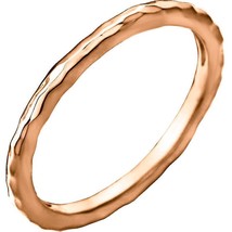 1.8 MM Hammered Stackable Ring 14K Yellow, Rose or White Gold - £278.97 GBP+