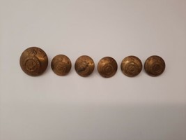 VTG Lot of 6 Canada Maple Leaf Brass Uniform Buttons ~ Honi soit qui mal... - $8.86