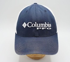 Columbia PFG Performance Fishing Gear Blue Hat White Mesh Back Unisex L/XL Logo - £11.83 GBP