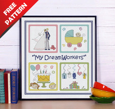 Dreamworker Sampler Free cross stitch PDF pattern - £0.00 GBP
