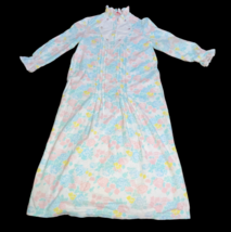 Carriage Court Nightgown  Cotton Flannel Medium White Blue Pink Floral P... - $37.99