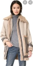 S $1325 NWT Rebecca Taylor Shearling Mix Coat Jacket  - £239.00 GBP