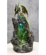 Ebros Emerald Dragon On Crystal Geode Mountain Backflow Incense Burner W... - €37,29 EUR