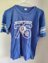 Vintage 1980s Baltimore Colts Blue T-Shirt #76 Size Children L - £23.25 GBP