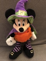 Disney Store Exclusive Minnie Mouse Halloween Witch Plush Purple Hat Cape - £8.39 GBP