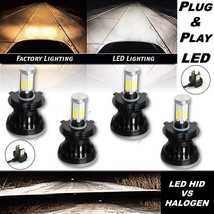 H4 HID SMD COB LED Low/Hi Beam Headlight Light Bulb 6000K 4000LM Set of 4 4x6&quot; - £79.71 GBP