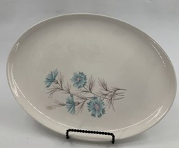 Boutonniere TAYLOR SMITH &amp; T 13&quot; Oval Serving Platter  MCM Teal Floral - £11.86 GBP