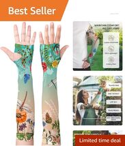 Fashionable Sun Protection Cooling Sleeves with Dragonfly Pattern - 19x5... - $24.70