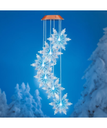 Solar LED  Wind Chime Christmas Winter Snowflakes Hanging Mobile Yard De... - €19,99 EUR
