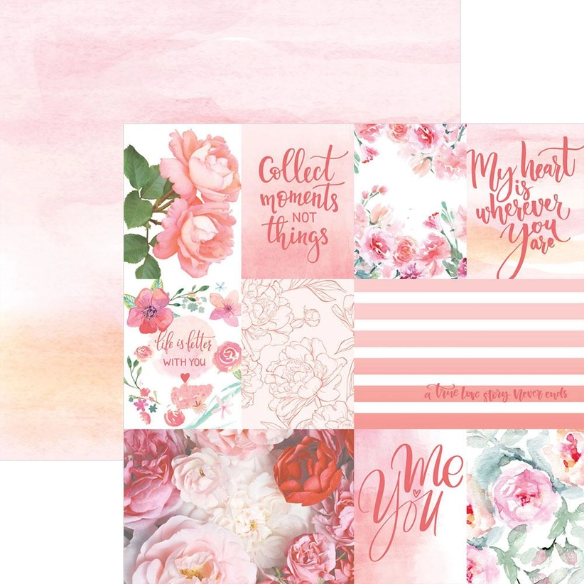 Valentine Rose Garden Tags Double Sided 12x12&quot; Scrapbook Paper - Single ... - $1.24