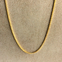 Unisex Necklace 14k Yellow Gold Spiga Wheat Length 19.76 inch Width 1.02 mm - £349.63 GBP