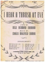 I Hear A Thrush At Eve Sheet Music Nelle Eberhard Charles Cadman - £1.69 GBP