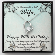 40th Birthday Gift Idea And Present For Wife, Necklace For Wife Turning 40 - £35.96 GBP+