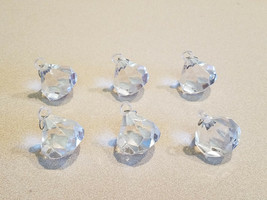 Vintage Set of Six (6) Clear Hard Plastic 2&quot; Diamond Shape Ornaments - £11.70 GBP