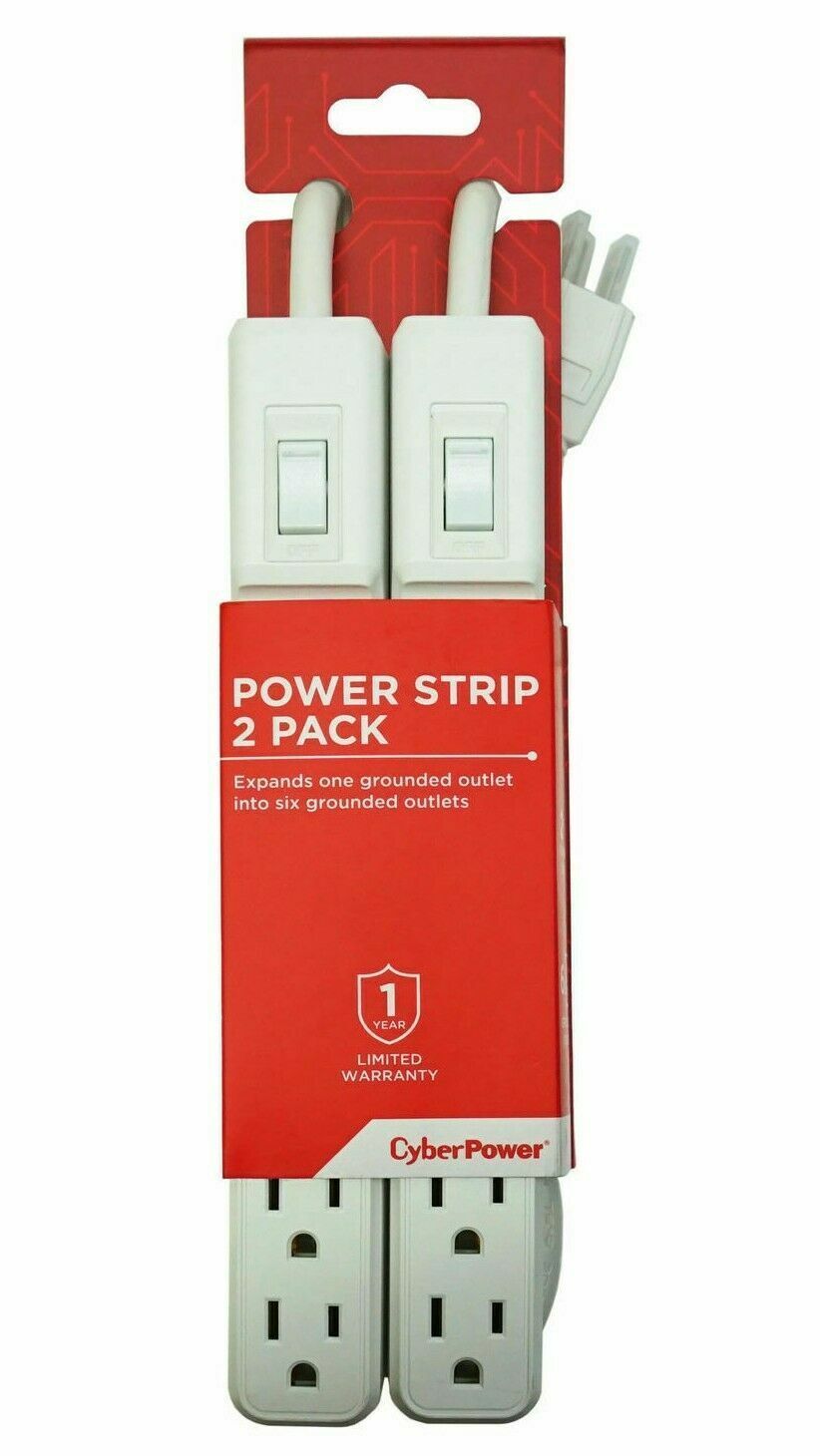 CyberPower 6-Outlet Power Strip with 2ft. Cord Twin Pack *MP1044NN - $23.82