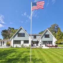 20 Ft Sectional Aluminum Flagpole Us American Usa 2X Flag Pole Gold Ball... - $91.99