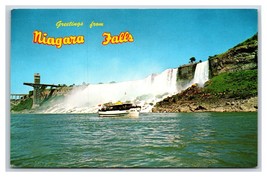 Lady of the Lake Greetings From Niagara Falls New York UNP Chrome Postcard N23 - £1.52 GBP