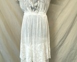 Antique Victorian Negligee Lingerie size M White Lace Sheer Mesh Layered PJ - $74.95