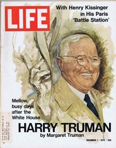 ORIGINAL Vintage Life Magazine December 1 1972 Harry S Truman - £15.48 GBP