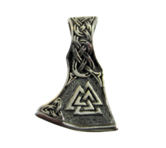 Large Solid 925 Sterling Silver Celtic Norse Thor&#39;s Hammer Valknut Slide Pendant - £39.93 GBP