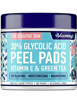 Glycolic Acid Pads Peel for Sensitive Skin Vitamin E &amp; Green Tea - AHA -... - $9.90